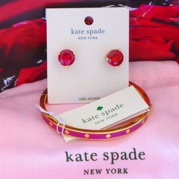 ♠️ Kate Spade ♠️️ "Spot the Spade" Bangle and Studs - Picture 1 of 13